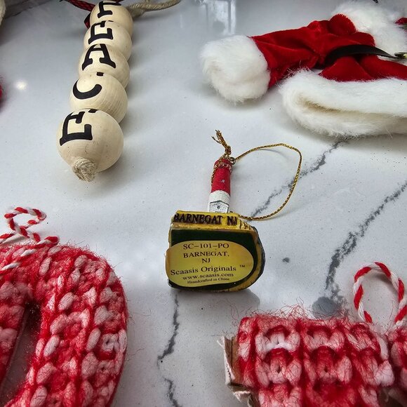 Christmas tree ornament lot santa Sled stocking monograms lighthouse camper - Picture 5 of 16